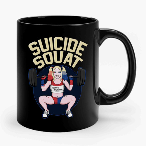 suicide squat harley quinn gym Ceramic Mug