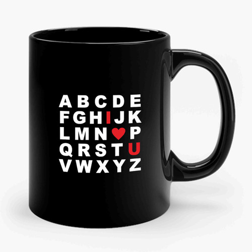 Abc Alphabet I Love You Valentine Ceramic Mug