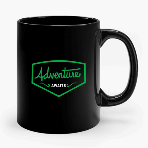 Adventure Awaits Explorer Hiking Camping Backpack Adventure Time Hipster Ceramic Mug