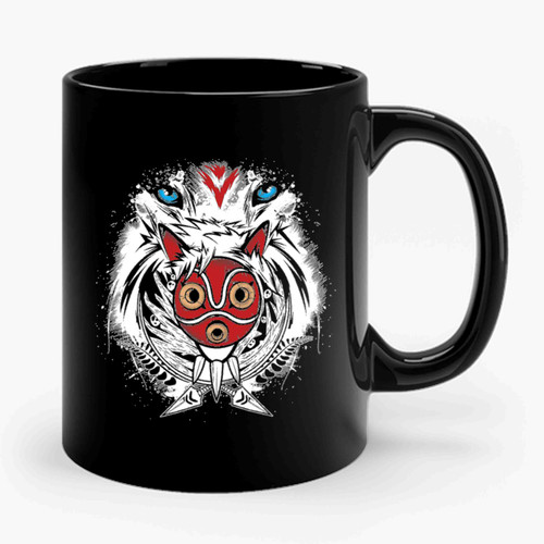 Black Wolf Princess Mononoke Ghibli Film Anime Novelty Anime Black Wolf Ceramic Mug