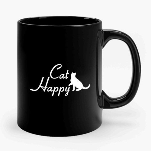 Cat Happy Cat Animal Cat Lover Funny Ceramic Mug
