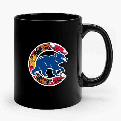 Chicago Cubs Chicago Teams Bulls Bears Blackhawks New Ceramic Mug