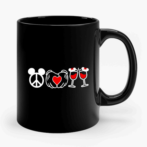 Epcot Food And Wine Festival Mickey Peace Love Wine Mickey Mouse Disney Inspired Disney Vacation Disneyland Ceramic Mug