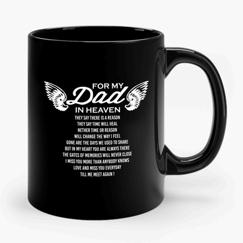 For My Dad In Heaven Dad Guardian Angel In Loving Memory Dad Gift Ceramic Mug