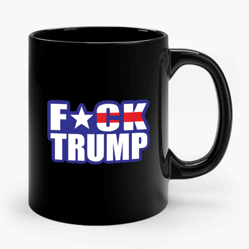 Fuck Trump Blue Red Combine Anti Donald Trump Fuck Donald Trump Ceramic Mug