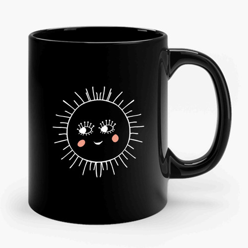 Hello Sunshine Sun Shy Cute Ceramic Mug