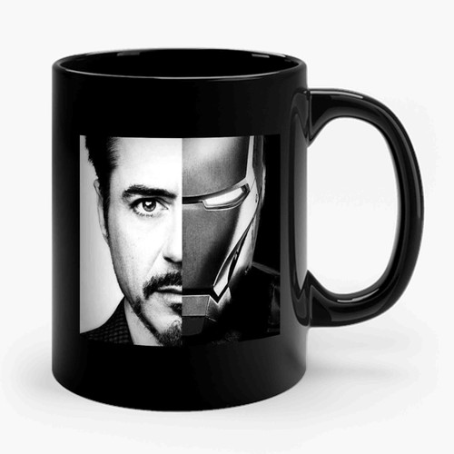 Iron Man Robert Downey Jr Half Face Ceramic Mug