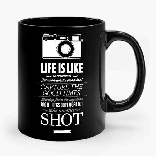 Life Is Like A Camera Vintage Sign Inspirational Quote Encouraging Quotes Ceramic Mug