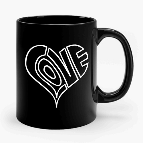 Love Heart Outline Valentine Ceramic Mug