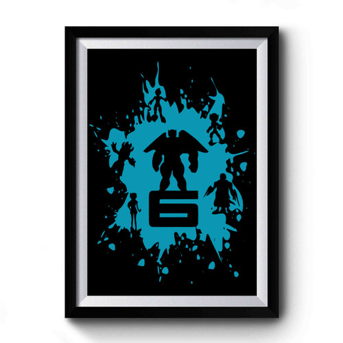 6 Friends Big Hero 6 Baymax Silhouette Premium Poster