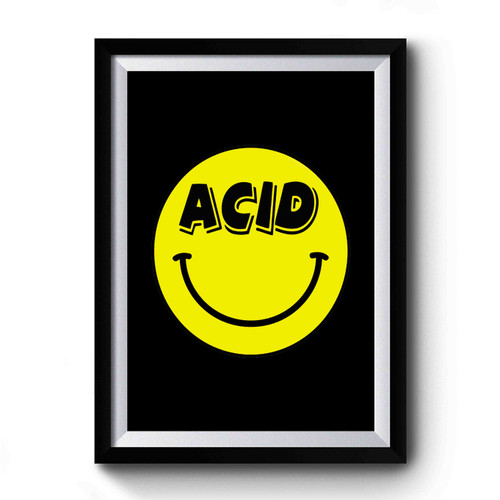 Acid Smiley Face Emoji Premium Poster