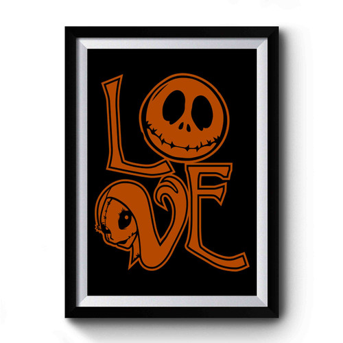 Ack And Sally Nightmare Before Christmas Love Premium Poster