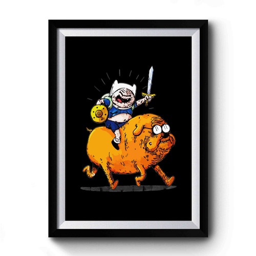 Adventure Time Finn And Jake Funny Premium Poster
