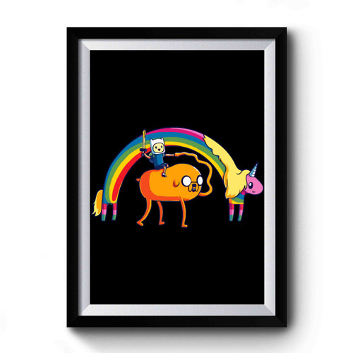 Adventure Time Unicorn Rainbow Premium Poster