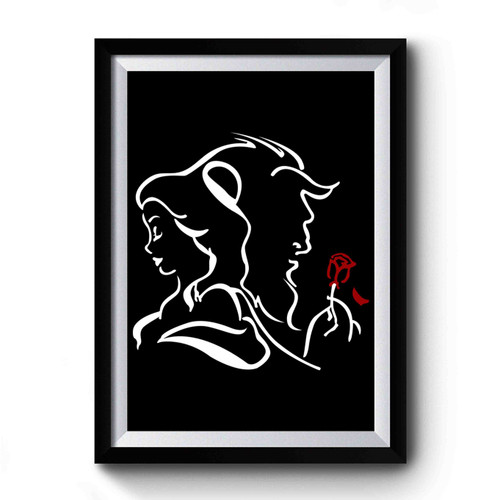 Beauty And The Beast Silhouette Design Premium Poster Beauty And The Beast Silhouette Design Premium Poster