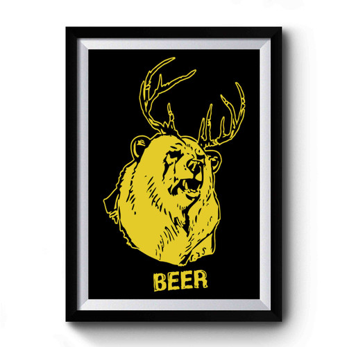 Beer Deer Funny Premium Poster