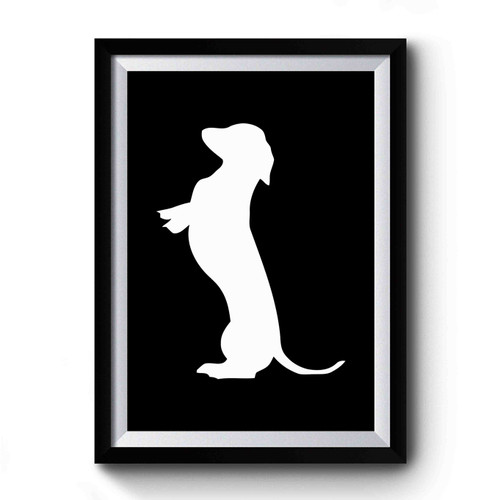 Begging Dachshund Silhouette Premium Poster