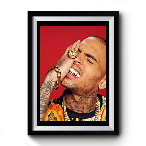 Black Rose Chris Brown Icon Premium Poster