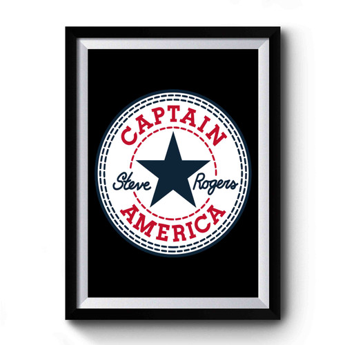 Captain America Steve Rogers Stars Logo Premium Poster