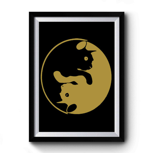 Cat Yin Yang Symbol Premium Poster