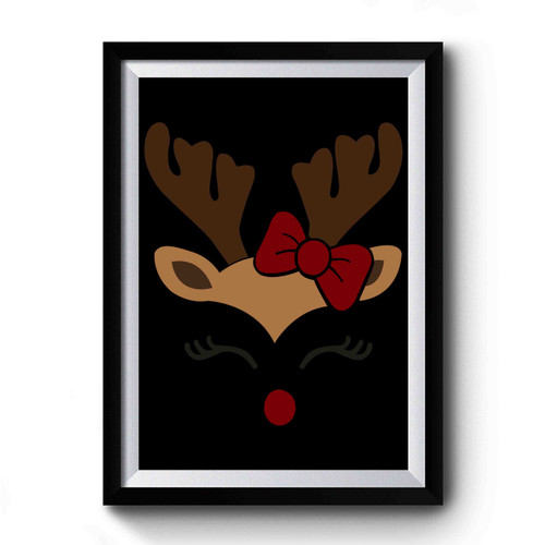 Clarice The Reindeer Cute Face Premium Poster