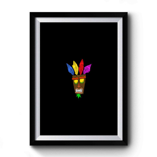 Crash Bandicoot Logo Mask Aku Aku Premium Poster