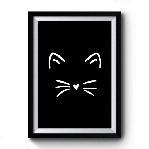 Cute Cat Whiskers Face Kitten Premium Poster