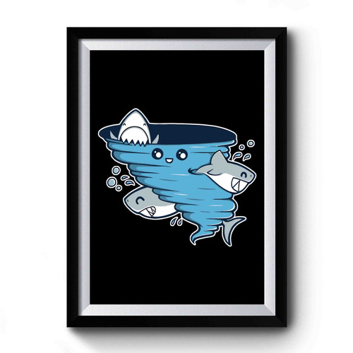 Cutenado Cute Sharknado Kawaii Shark Premium Poster