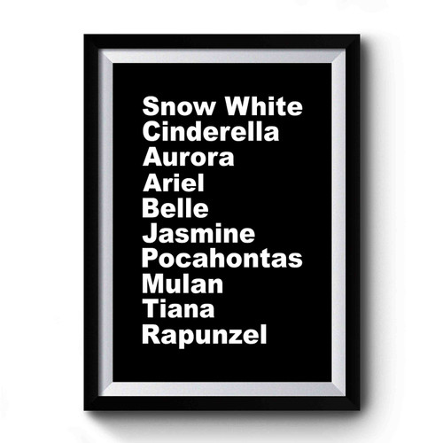 Disney Princess Names Shirt Premium Poster