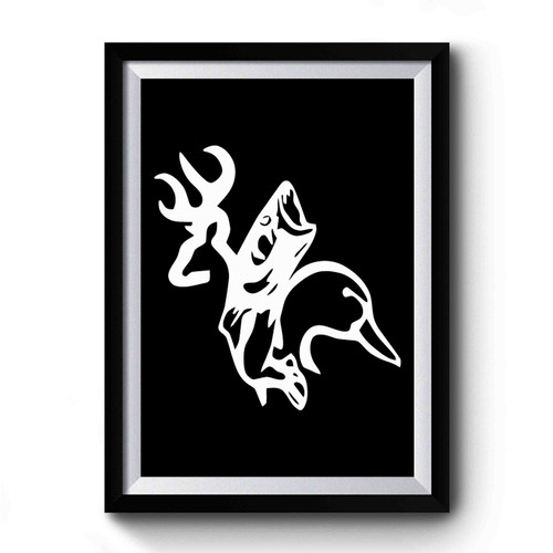Duck Fish Deer Logo Premium Poster