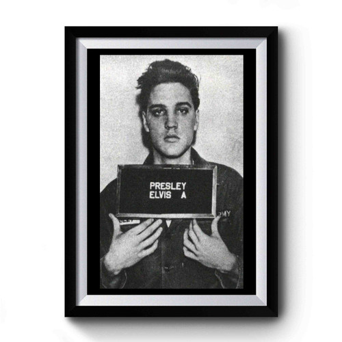 Elvis Aaron Presley Man King Rock Mugshot Premium Poster