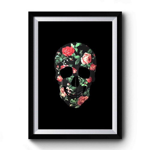 Floral Rose Skull Hipster Tumblr Dope Premium Poster