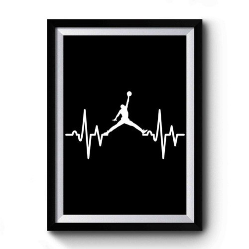 Heartbeat Basketball Player Premium Poster