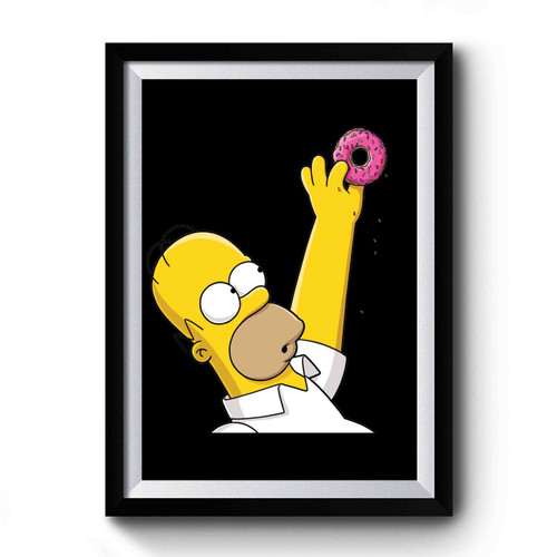 Homer Simpson And The Donut Premium Poster