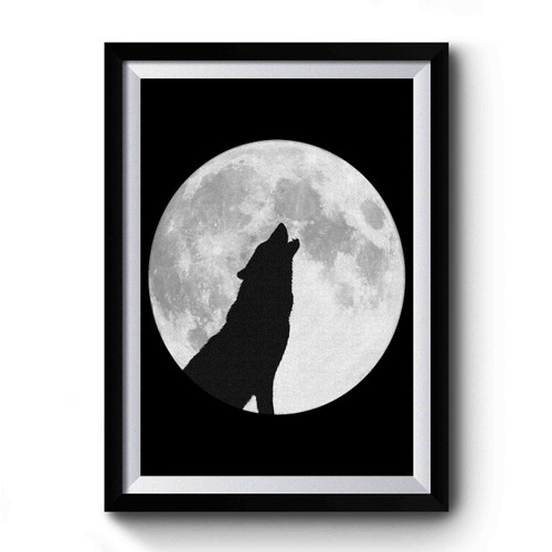 Howling Wolf Moon Dog Premium Poster