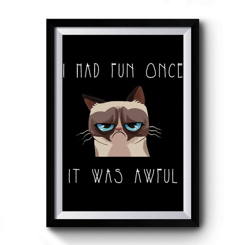 I Had Fun Once It Was Awful Funny Grumpy Cat Quotes Premium Poster