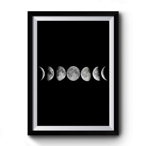 Moon Phases Witchy Halloween Grunge Premium Poster