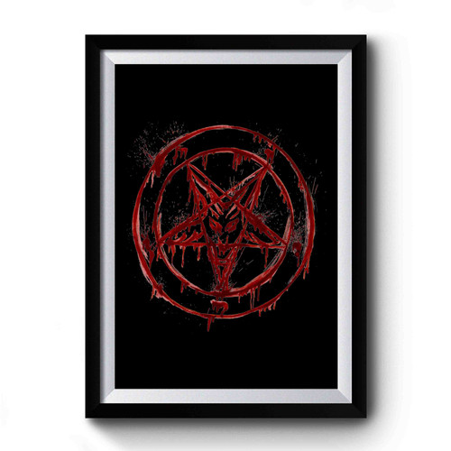 Pentagram Blood Baphomet Horror Goth Premium Poster