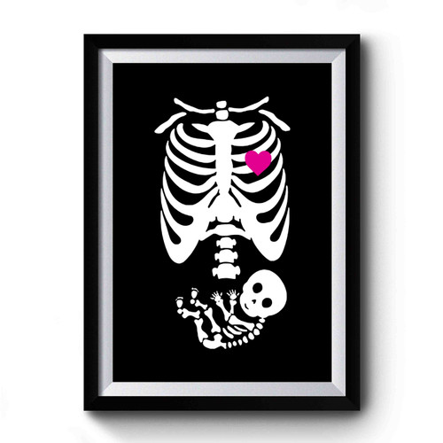 Pregnant Skeleton Halloween Premium Poster