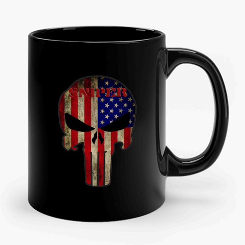American Sniper Usa Flag The Punisher Ceramic Mug