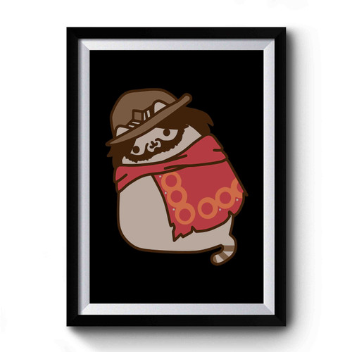 Pusheen Mccree Overwatch Parody Premium Poster