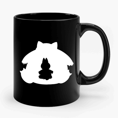 Munchlax And Snorlax Silhouetted Pokemon Ceramic Mug