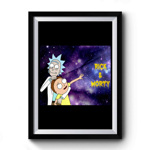 Rick And Morty In Space Galaxy Nebula 2 Premium Poster