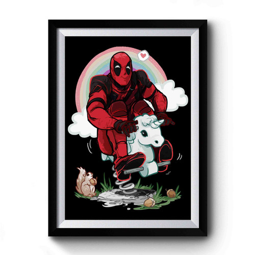 Riding Unicorn Dead Pool Premium Poster