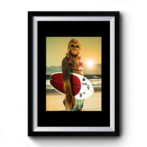 Star Wars Chewbacca Funny Surfing Premium Poster
