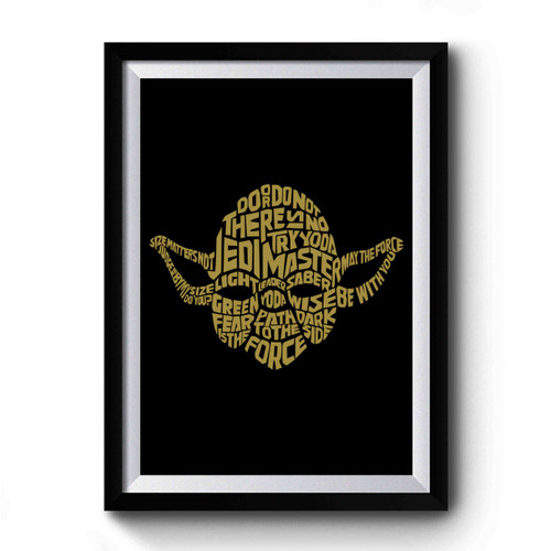 Star Wars Yoda Text Premium Poster