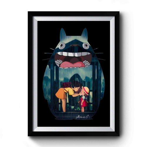 Totoro And The Sisters Background 1 Premium Poster