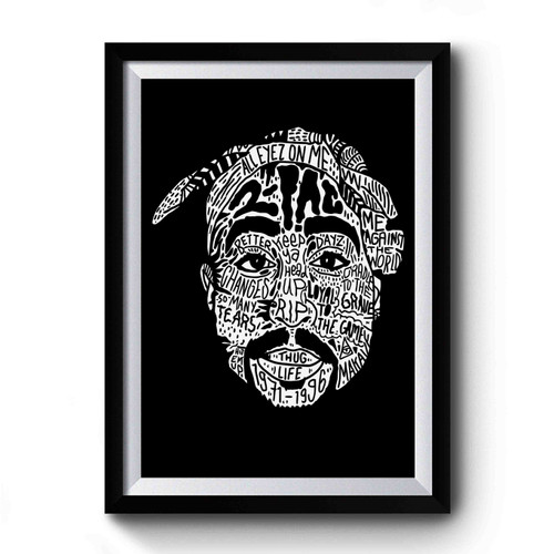 Tupac Face With Words Only God Can Judge Me Premium Poster