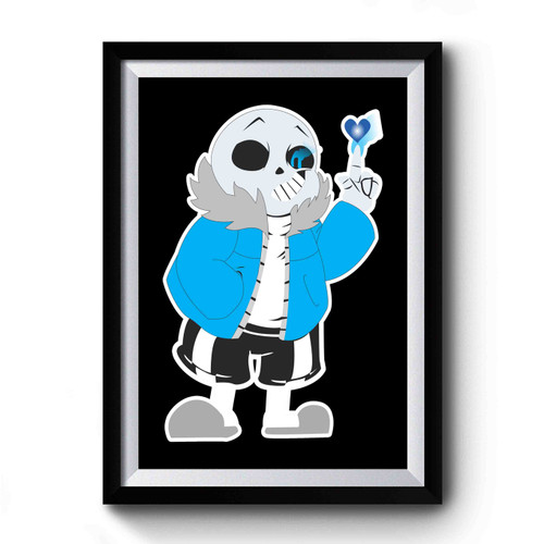 Undertale Sans Skeleton Finger Your Blue Hearth Giggle Characters Rpg Anime Game 1 Premium Poster