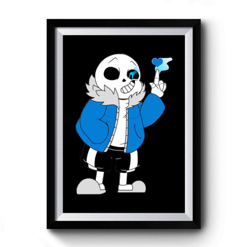 Undertale Sans Skeleton Finger Your Blue Hearth Giggle Characters Rpg Anime Game Premium Poster